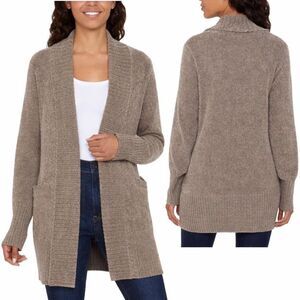 Orvis Women's XS Chenille Shawl Collar Cardigan Taupe H1193